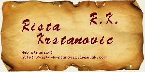 Rista Krstanović vizit kartica